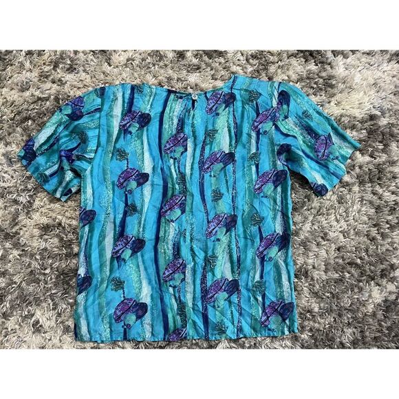 Restless Petites Blue Nautical Ocean Theme Silk Outfit Size Small - Picture 3 of 5